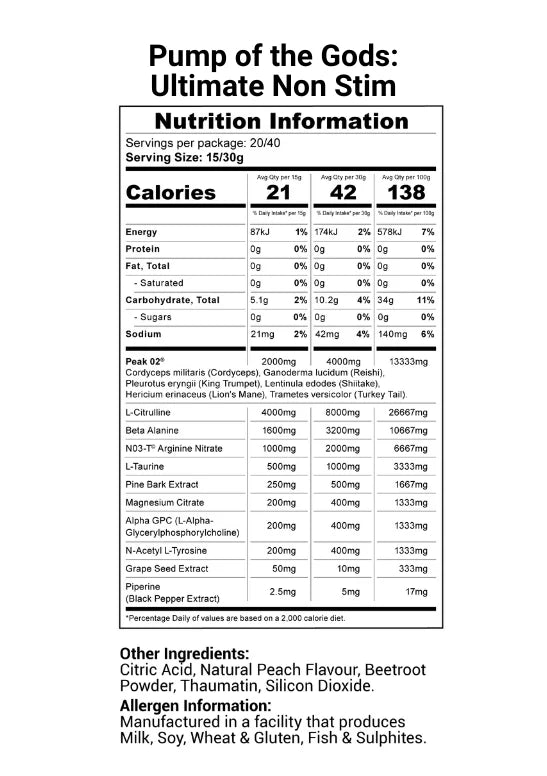 Pump of the Gods Pre-Workout Peach Ice Tea 600g-Hercules-Matakana Pharmacy