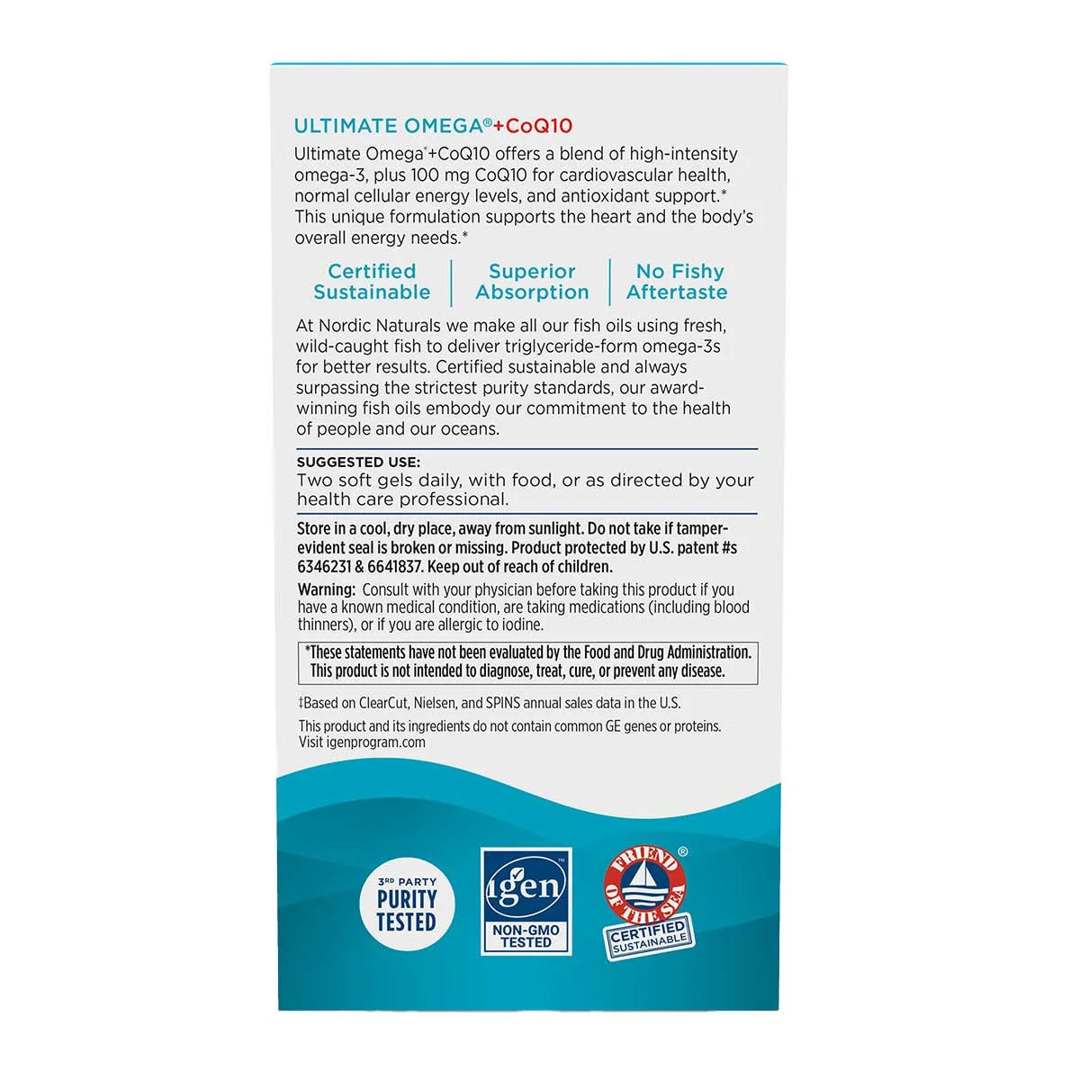 Ultimate Omega + CoQ10 Unflavoured 60 Capsules | Nordic Naturals-Nordic Naturals-Matakana Pharmacy
