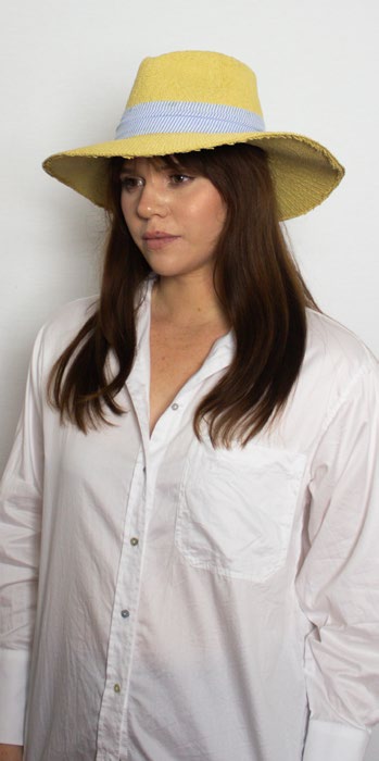 female model wearing Unisex Hat Sahara Natural