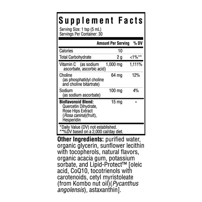 Supplement facts label with detailed nutritional information on a white background