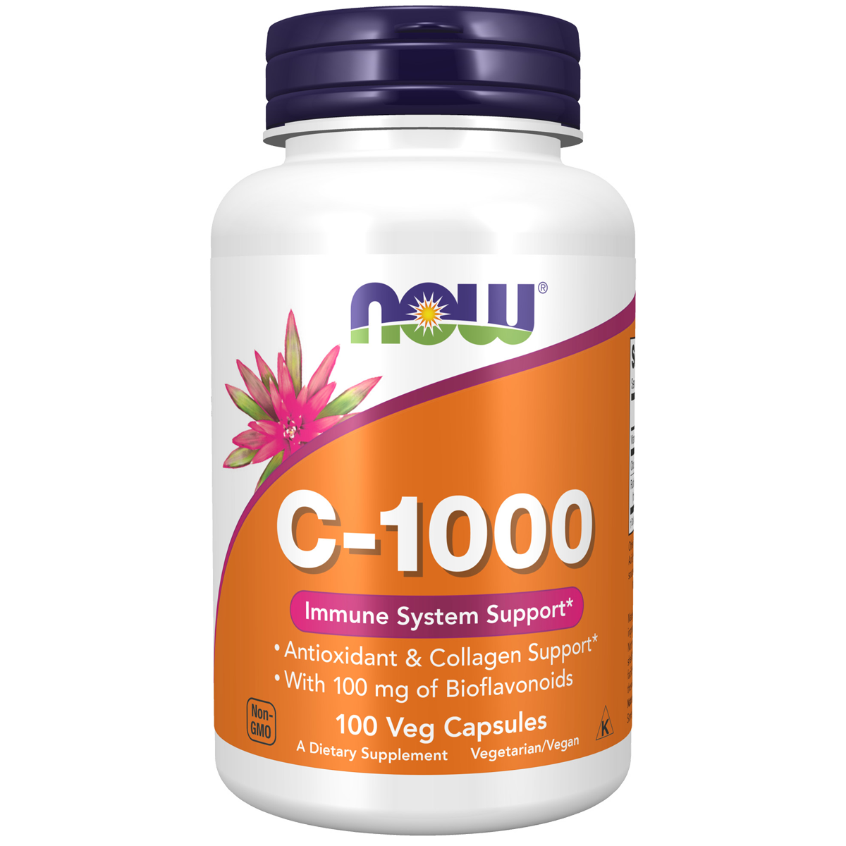 Vitamin C-1000 with 1000mg of Bioflavonoids 100caps-NOW Supplements-Matakana Pharmacy