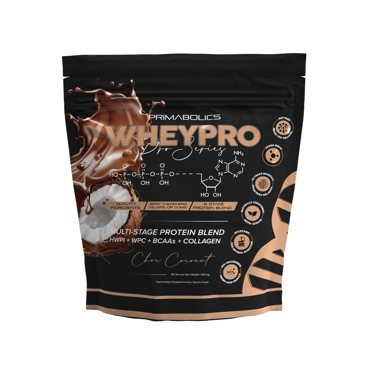 Whey Pro Choc Coconut 1.65kg Bag-Primabolics-Matakana Pharmacy