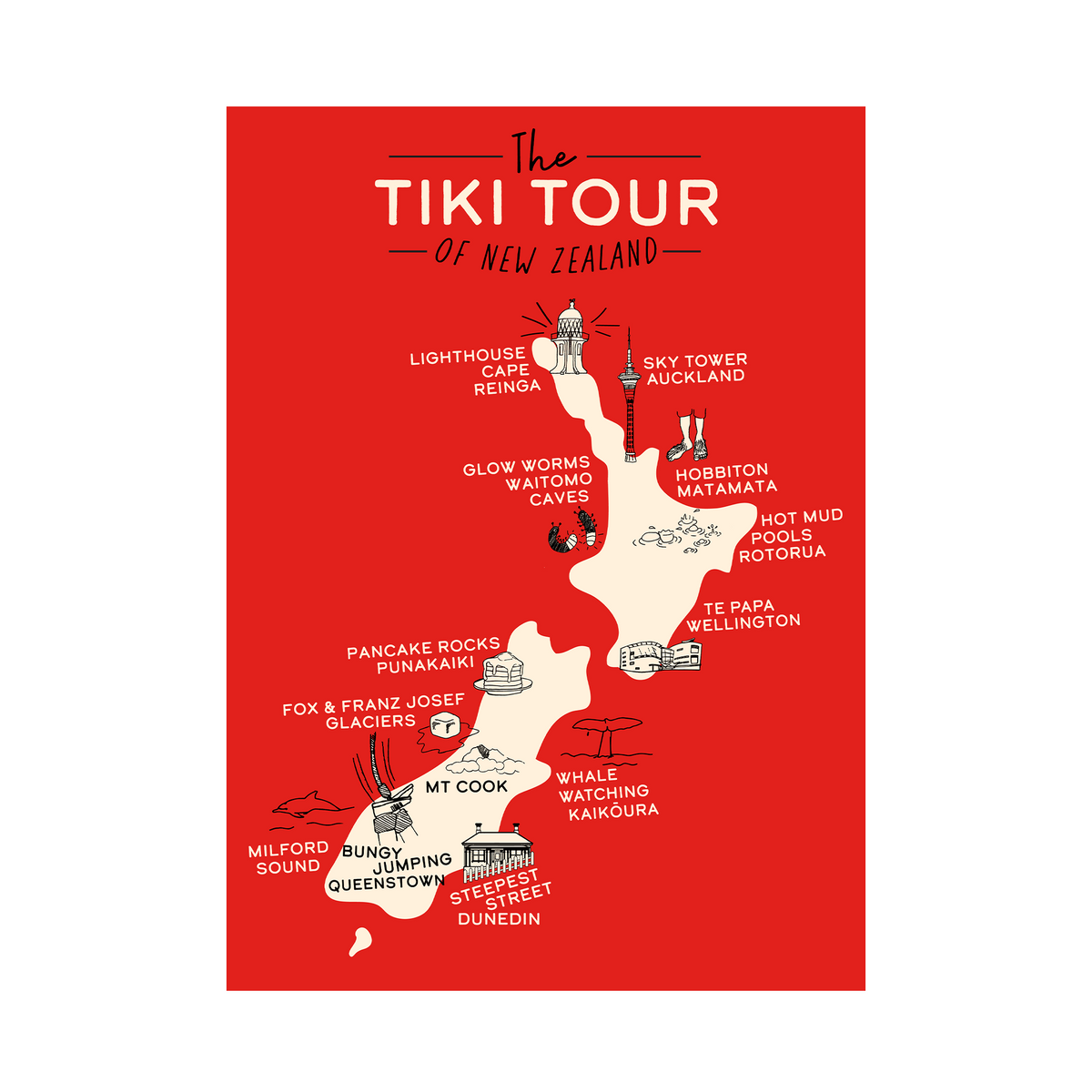 Tea Towel 51x70cm Tiki Tour