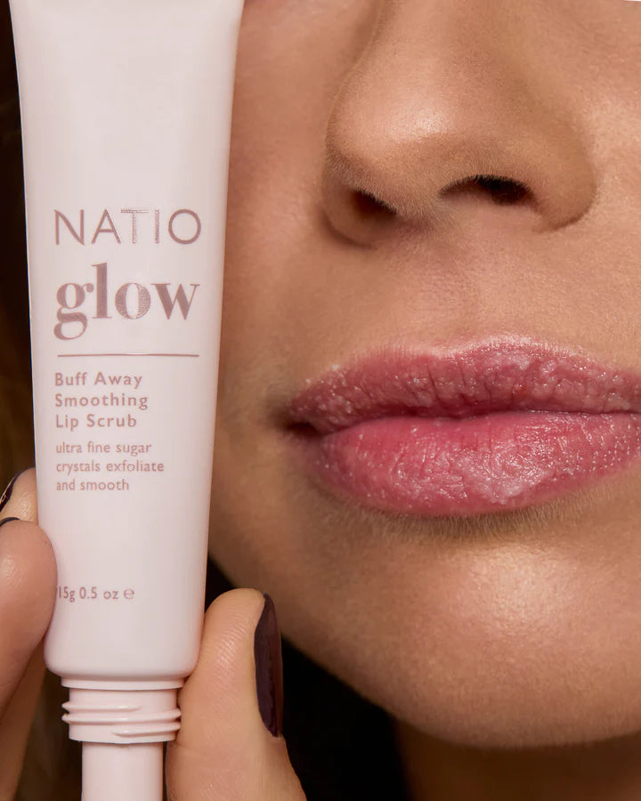 Glow Buff Away Smooth Lip Scrub 15g-Natio-Matakana Pharmacy