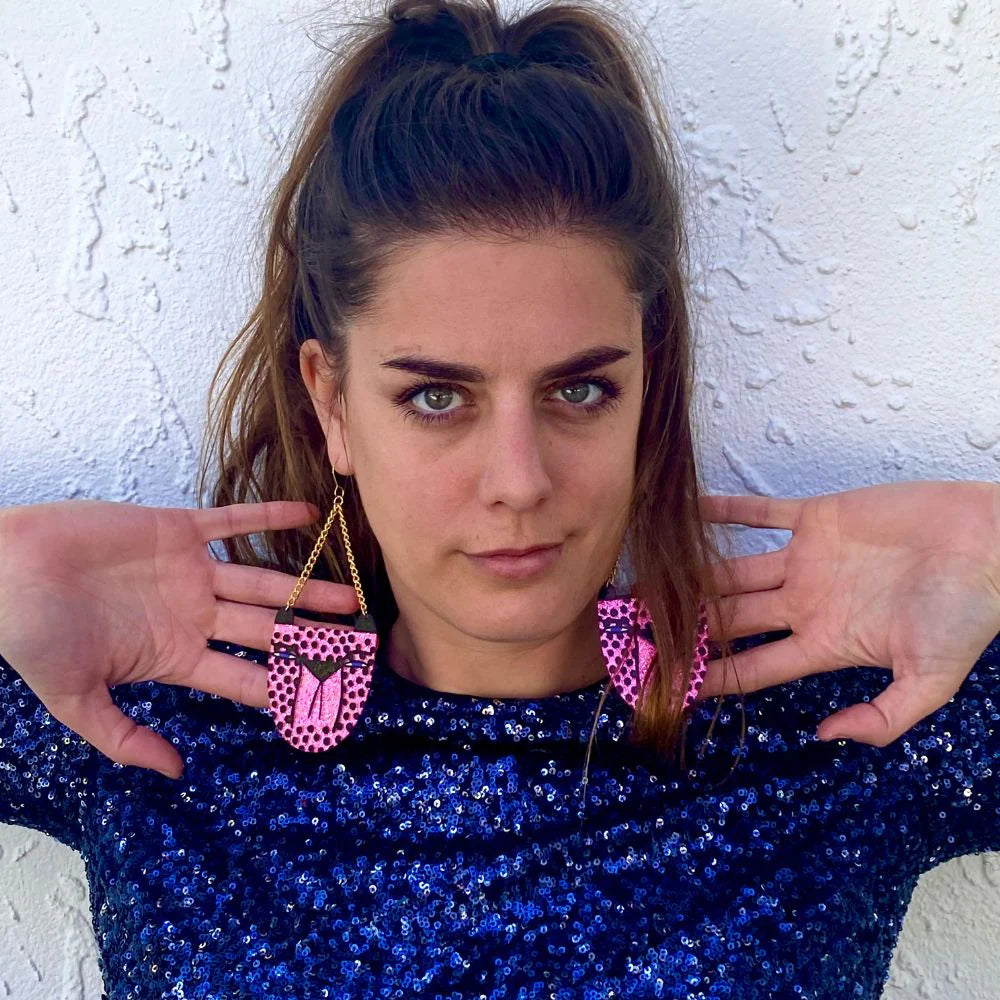 Cheetah Pink Earrings-Studio Soph-Matakana Pharmacy