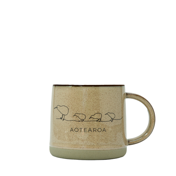Glazed Ceramic Mug Kiwi Brown-Matakana Pharmacy