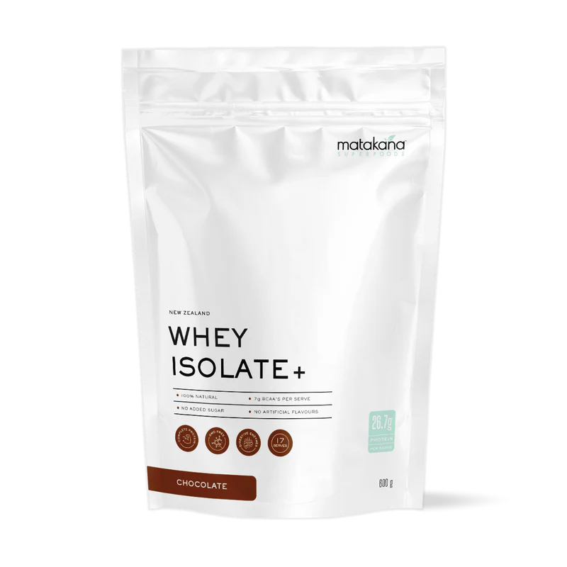 NZ Whey Protein Isolate Choc Powder 600g-Matakana Superfoods-Matakana Pharmacy