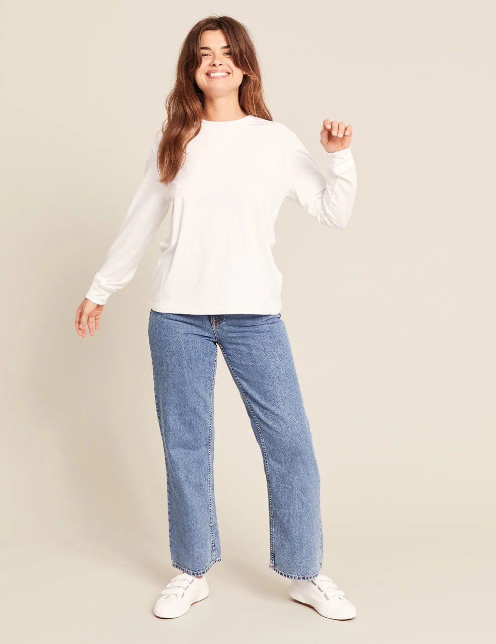 Boody Womens Long Sleeve Round Neck T-Shirt White M-Matakana Pharmacy