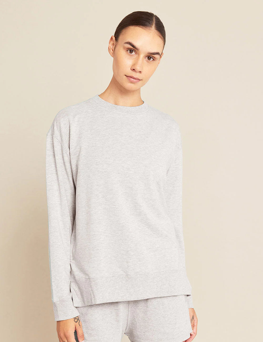 BOODY Womens Weekend Crew Pullover Grey Marle Medium-Matakana Pharmacy