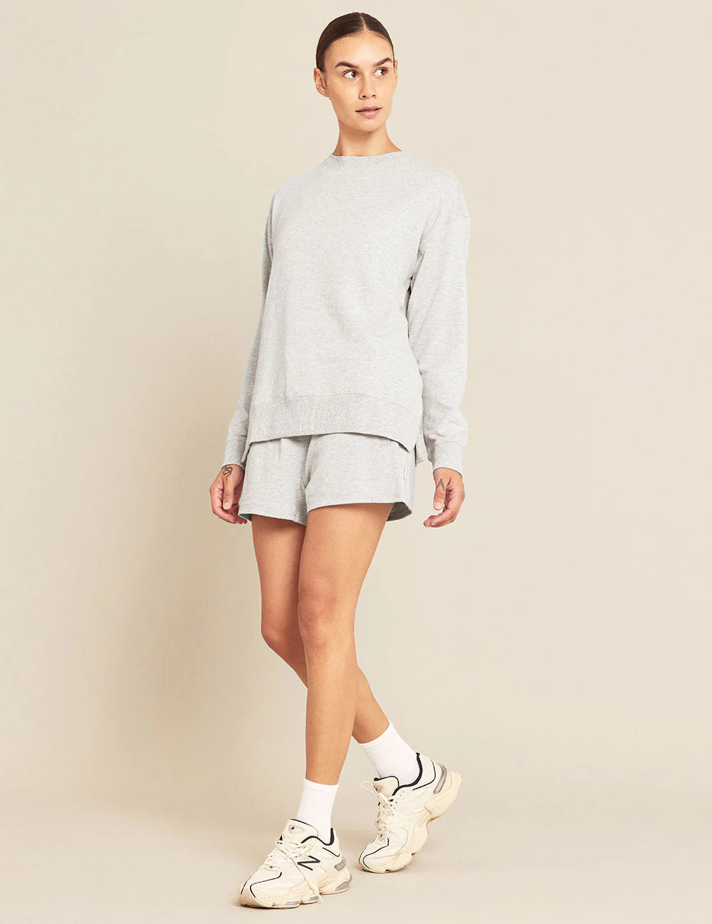 BOODY Womens Weekend Crew Pullover Grey Marle Medium-Matakana Pharmacy