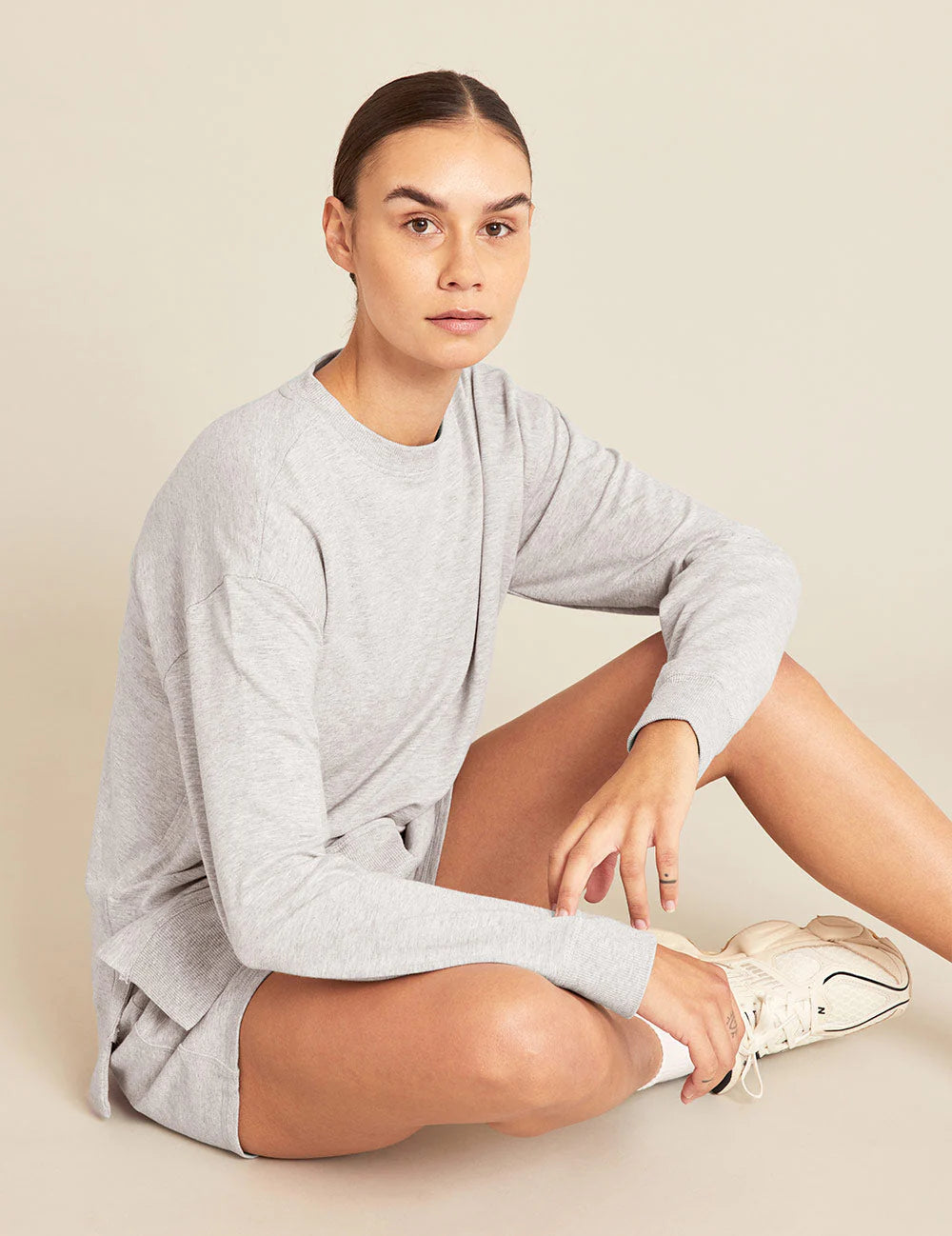 BOODY Womens Weekend Crew Pullover Grey Marle Medium-Matakana Pharmacy