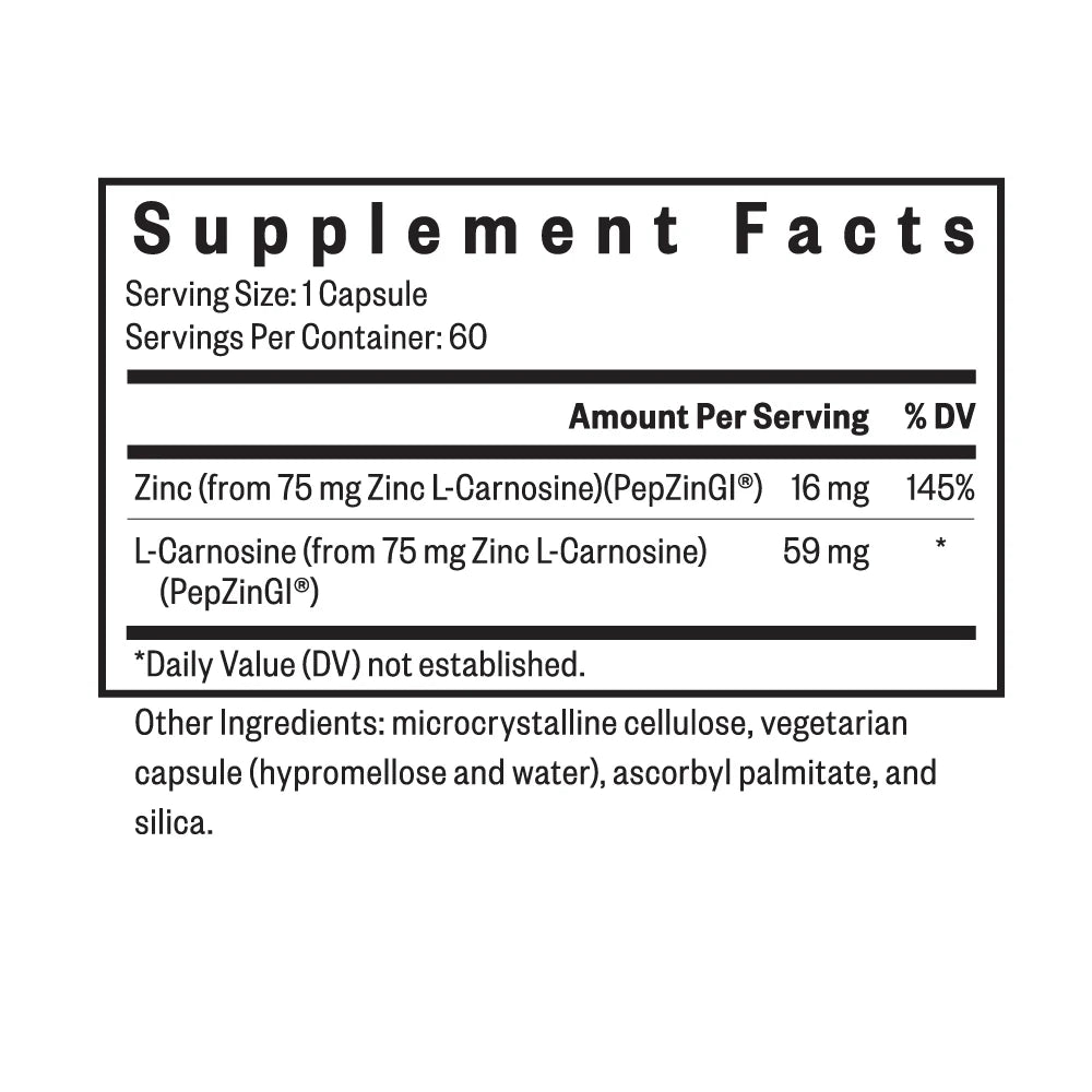 Zinc Carnosine 60caps-Seeking Health-Matakana Pharmacy