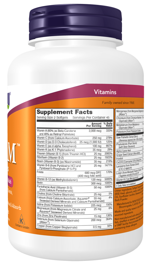 Image of ADAM - Superior Men's Multi 90sgcaps supplement facts