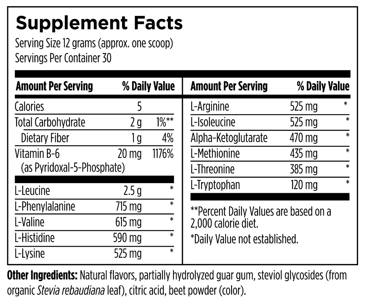 Image of Amino Complex Powder supplement facts