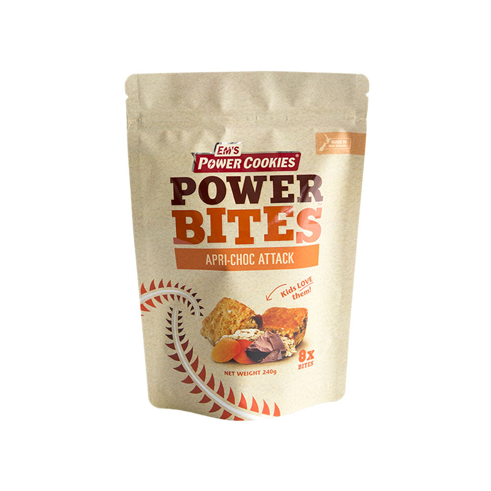 Em's Power Cookie Power Bites Apricot Chocolate Attack Pouch 8 x 30g