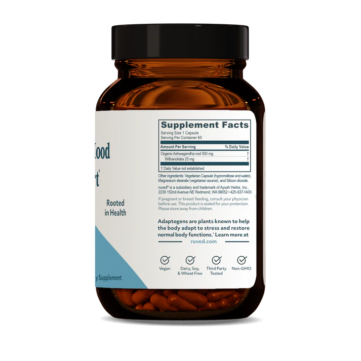 Image of Ashwagandha - Stress & Mood Support 60vcaps supplement facts