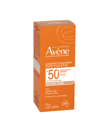 Image of AVENE Sensitive (Sunsitive) Tinted Fluid SPF50+ 50ml in box