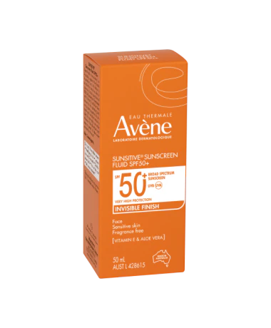 Image of AVENE Sensitive (Sunsitive) Fluid SPF50+ 50ml in box