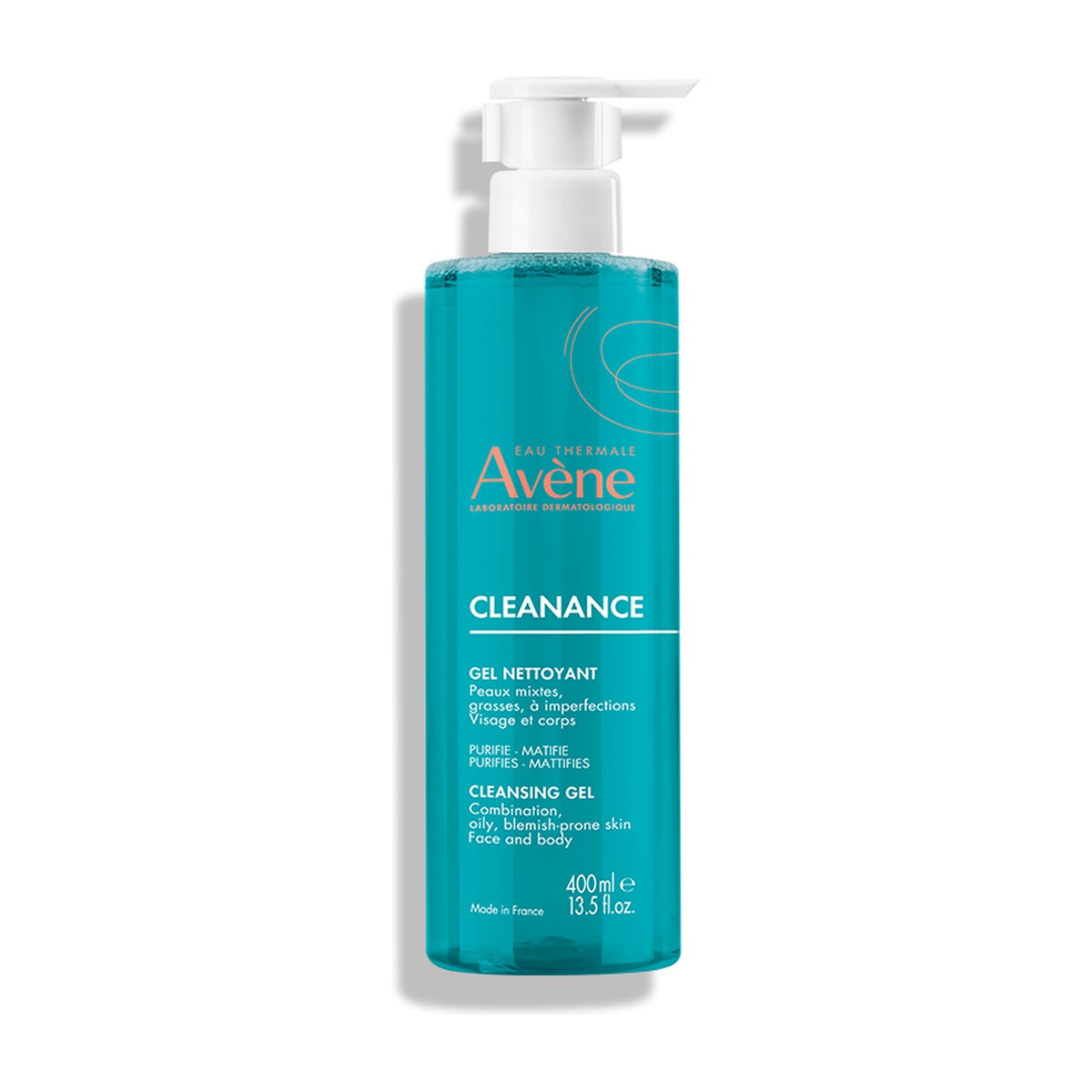 Avene Cleanance Cleansing Gel 400ml pump bottle, front of pack