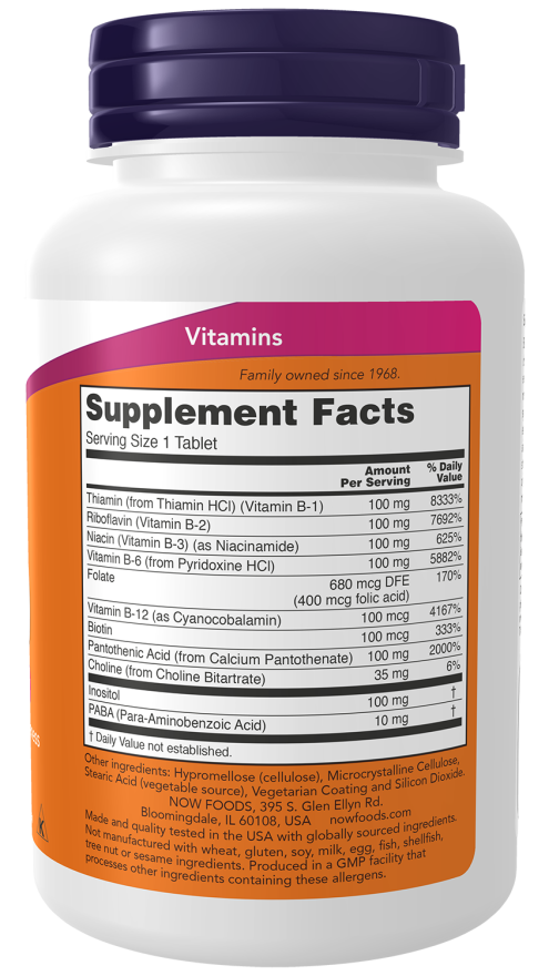 Image of Now B-100 ingredients
