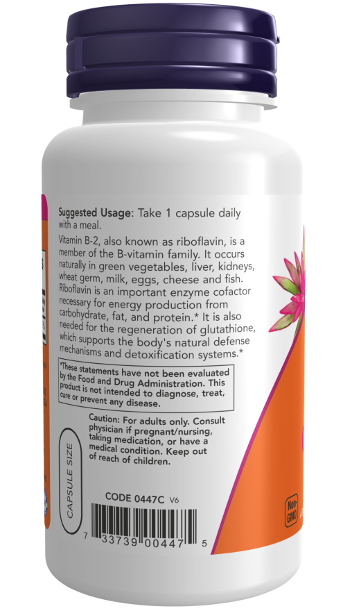 Image of Vitamin B2 100mg 100vcaps suggested usage