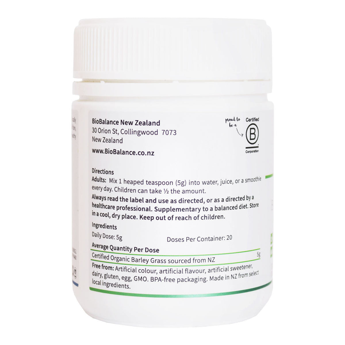 Image of barley grass powder 100g directions