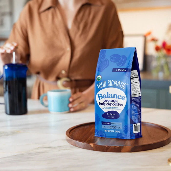 Image of Balance Organic Half Caf Coffee in plunger