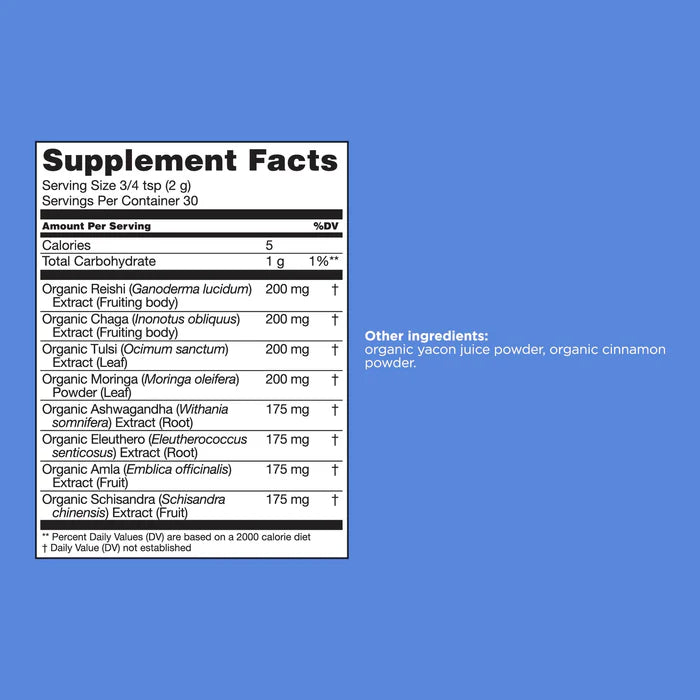 Image of Balance Organic Mushroom Blend supplement facts