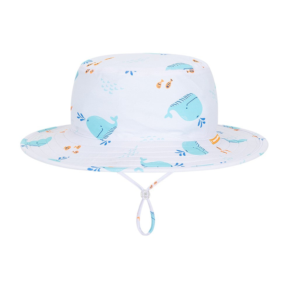 Kooringal Baby Boy Bucket Hat Miekle in White, front