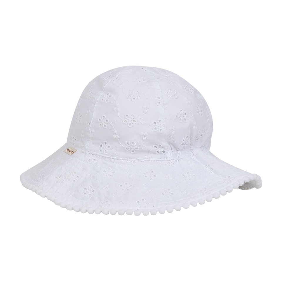 Kooringal Baby Girl Bucket Hat Harlow in White, view 2