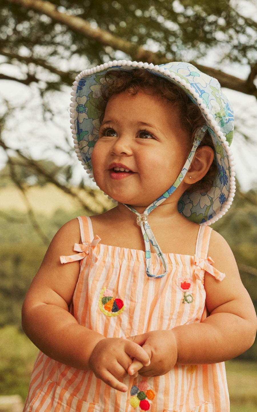Kooringal Baby Girl Bucket Hat Jardine in Blue, view 2