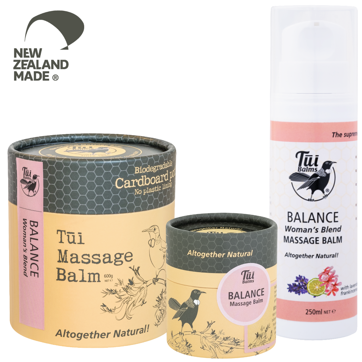 TUI Massage Balm Womans Blend 250ml-Tui Balms-Matakana Pharmacy