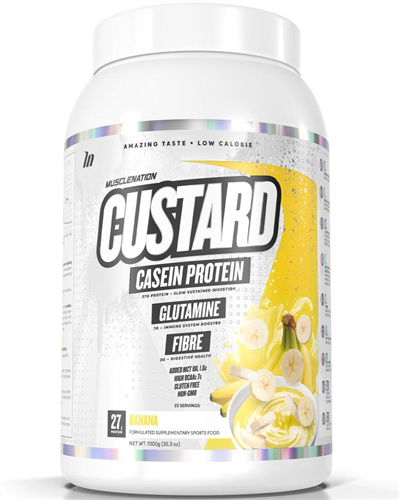 Custard Casein Protein Banana 1kg-MuscleNation-Matakana Pharmacy