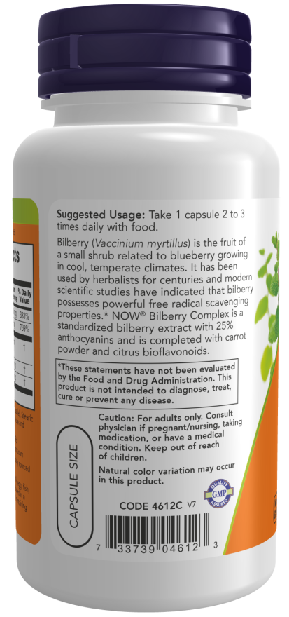 Image of Bilberry Complex 80mg 100vcaps suggested usage