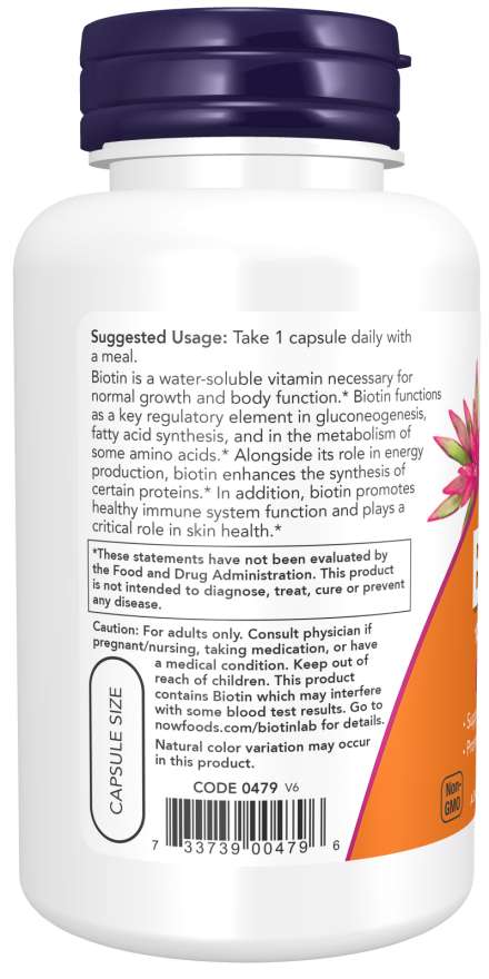 Image of Biotin, Extra Strength 10 mg (10,000 mcg) suggested usage