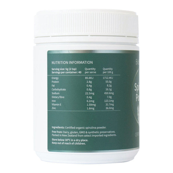 Certified Organic Spirulina Powder 200g-BioBalance-Matakana Pharmacy