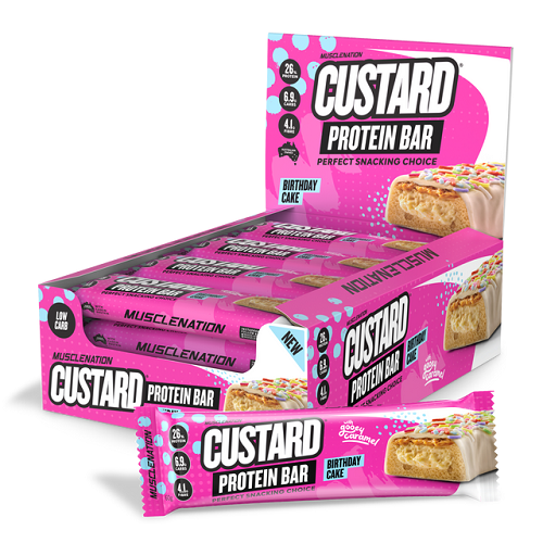 Custard Protein Bar Birthday Cake Single Bar 60g-MuscleNation-Matakana Pharmacy