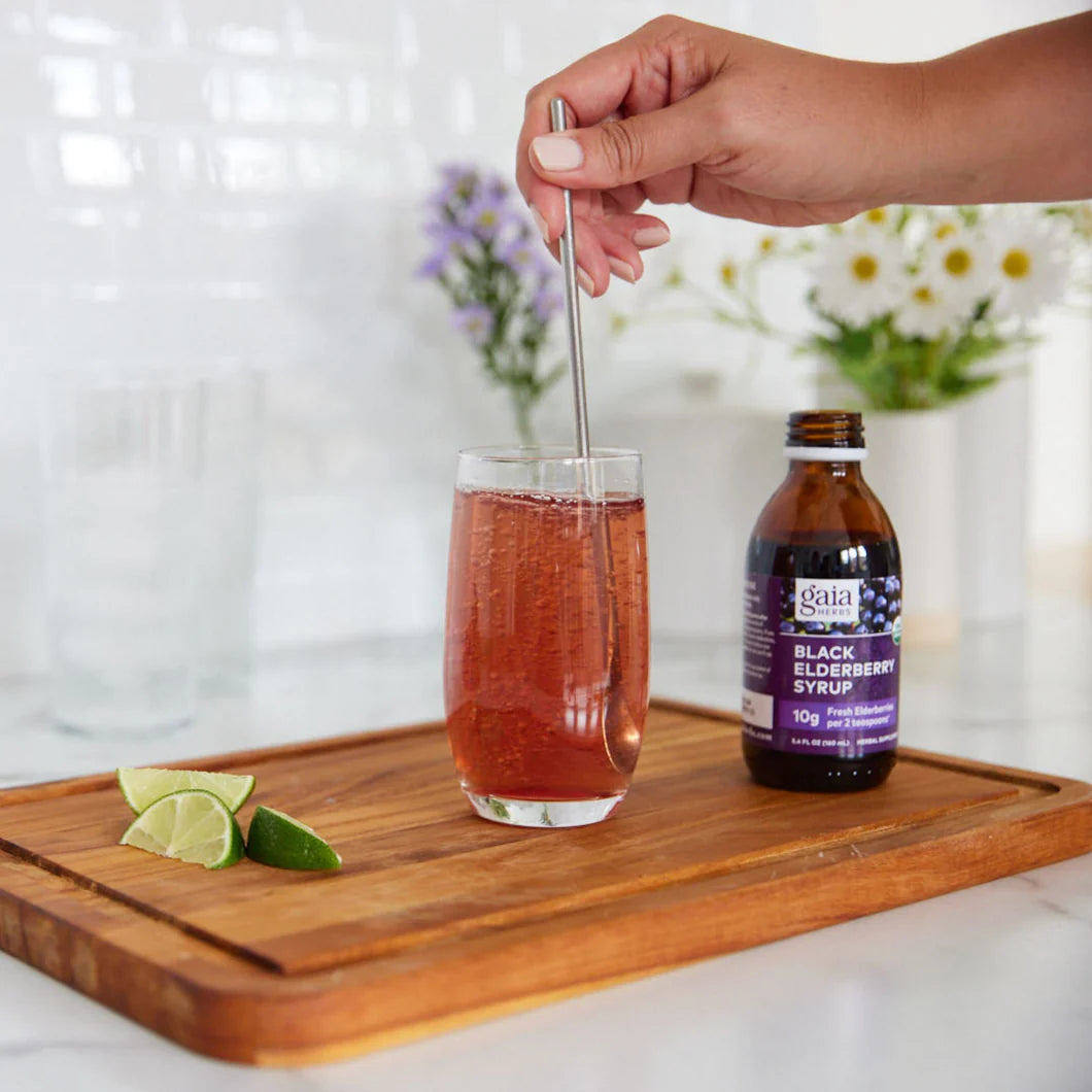 Gaia Herbs Black Elderberry Syrup Extra Strength, product photo