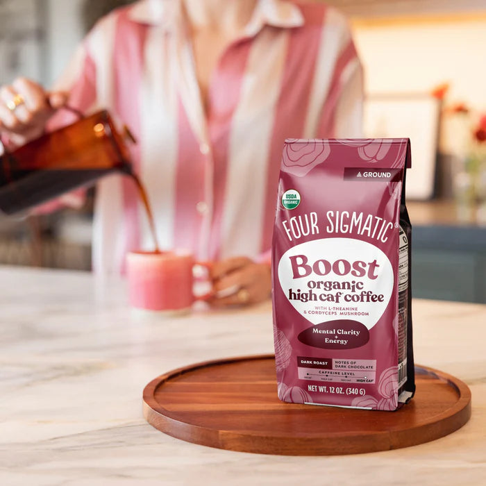 Image of Boost Organic High Caf Coffee being poured