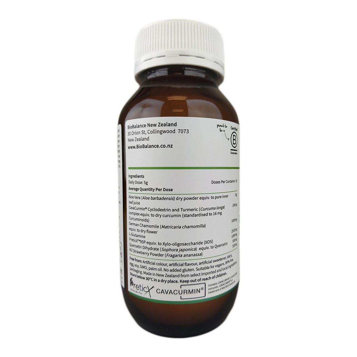 Image of bowel balance powder ingredients