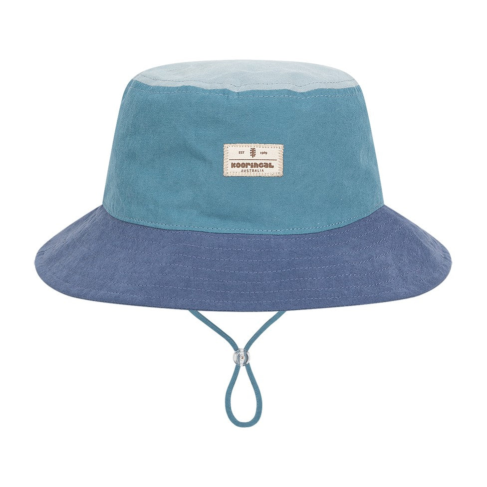 Kooringal Boy's Bucket Hat Swell in Denim Blue, front
