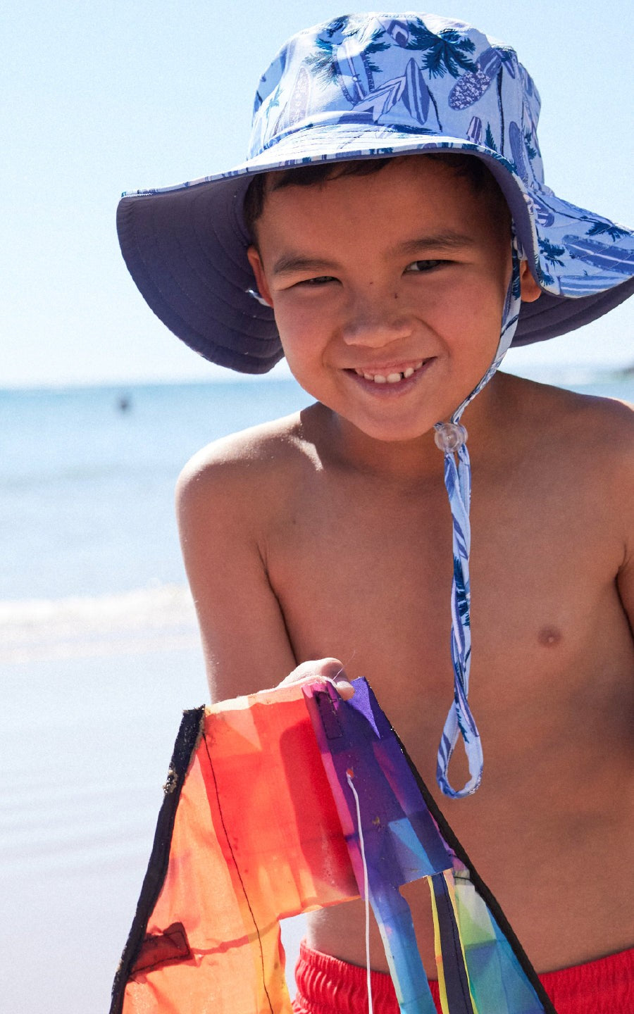 Kooringal Boy's Wide Brim Hat Wave Break in Blue, view 2