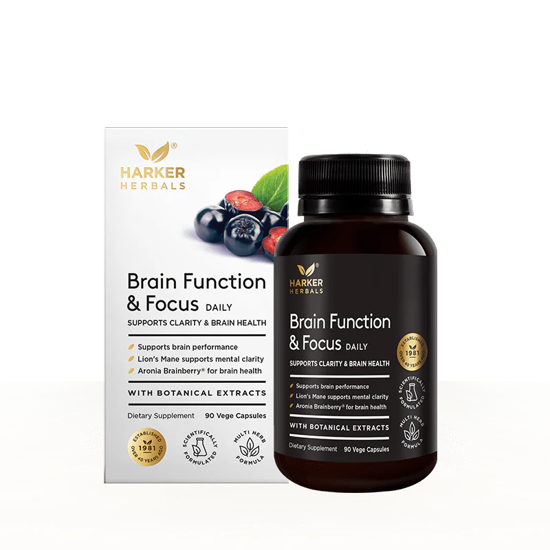 Brain Function & Focus 90 Capsules-Harker Herbals-Matakana Pharmacy
