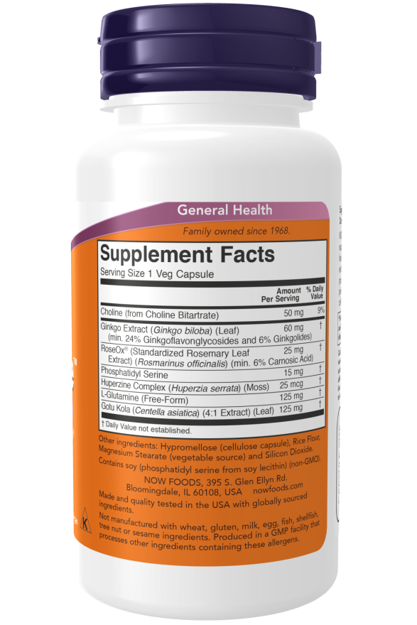 Image of Brain Elevate 60vcaps supplement facts