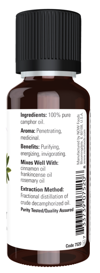 Image of NOW Pure CAMPHOR OIL (Cinnamomum Camphora) ingredients