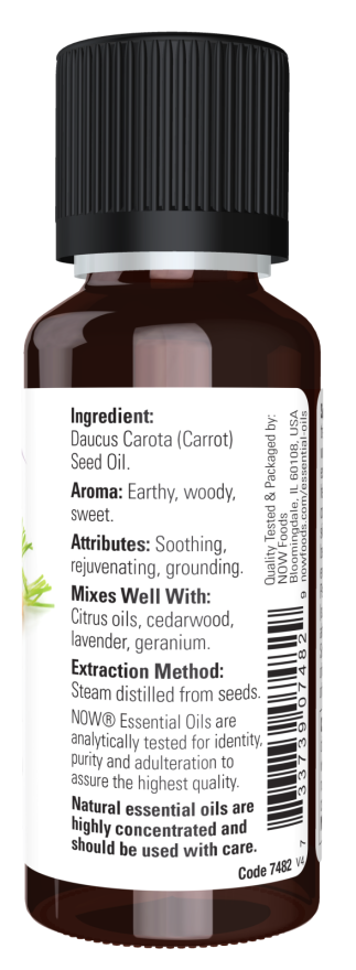 Image of NOW Pure CARROT SEED OIL (Daucus Carota) ingredients