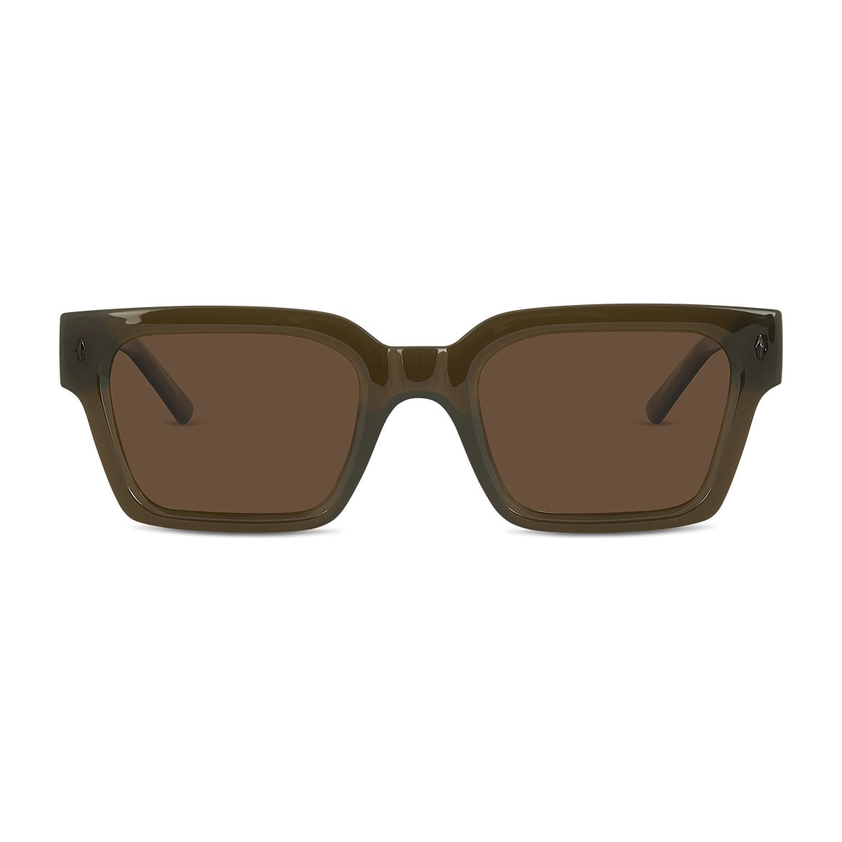 Wollumbin Cassowary men's sunglasses, forest frame with smoke polarised lens, front