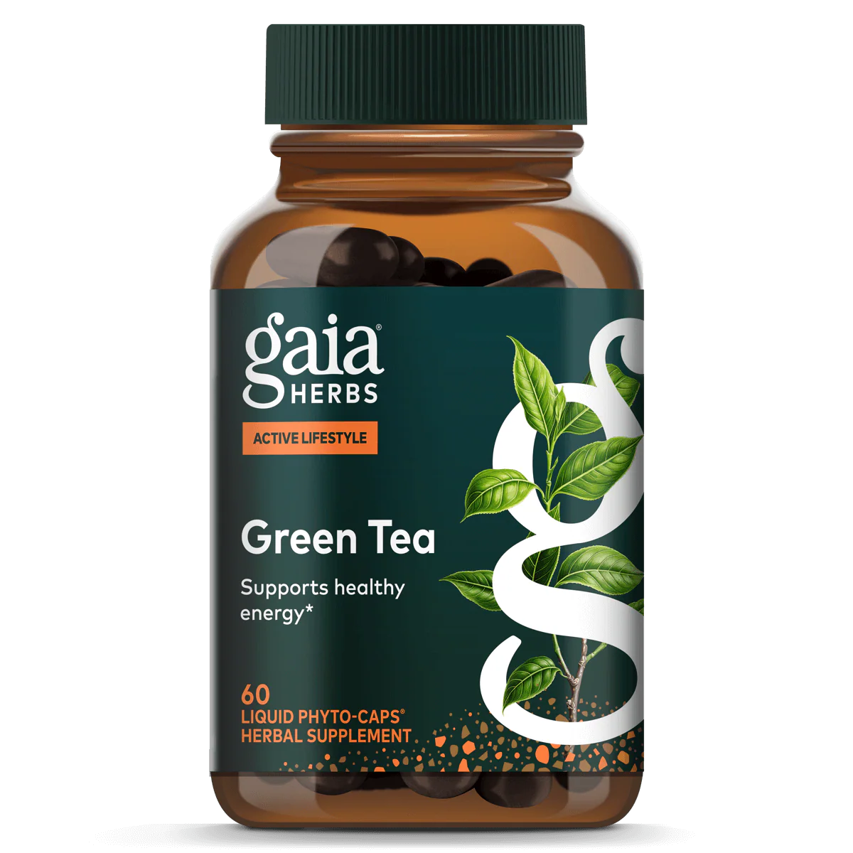 Gaia Herbs Green Tea, front of pack