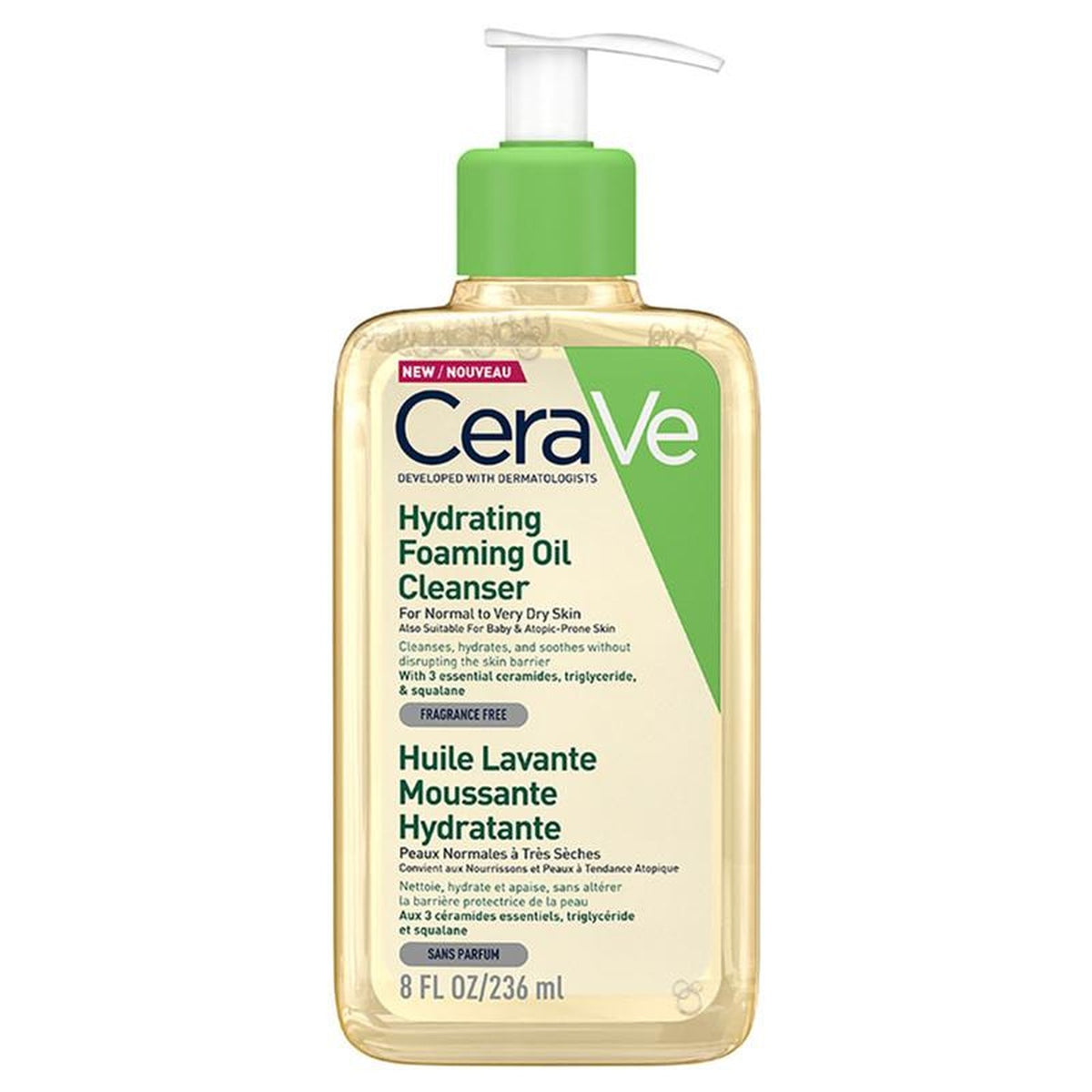CeraVe Hydrating Foaming Oil Cleanser 236ml, front of pack