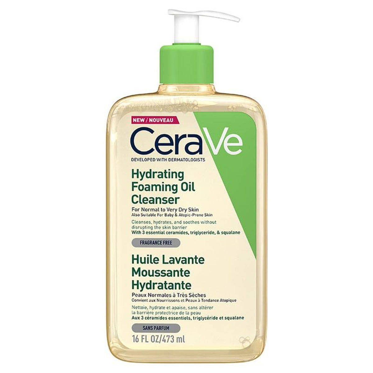 CeraVe Hydrating Foaming Oil Cleanser 473ml, front of pack